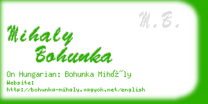 mihaly bohunka business card